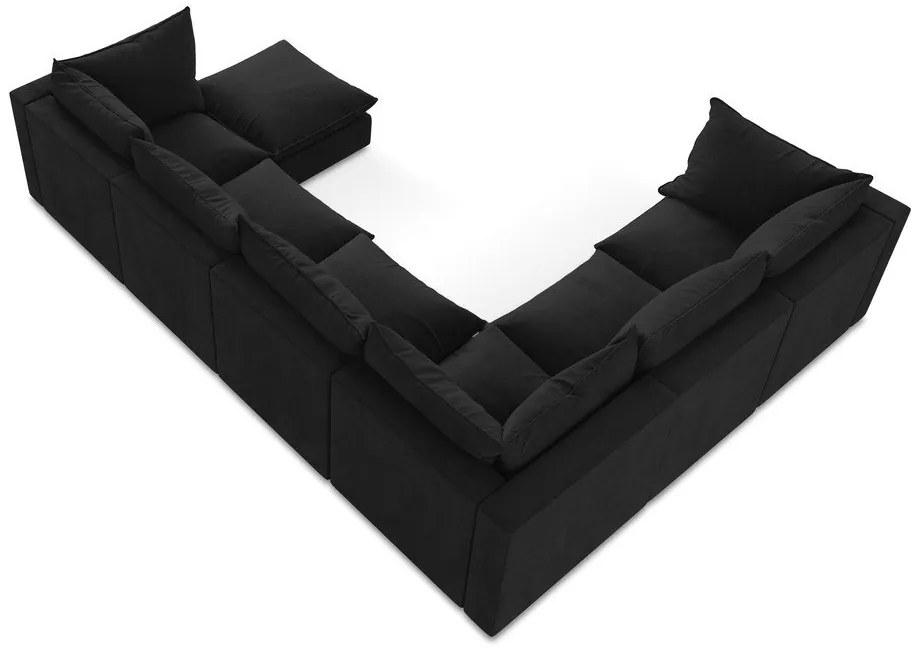 Черен ъглов диван (ляв ъгъл/U форма) Manao – Makamii