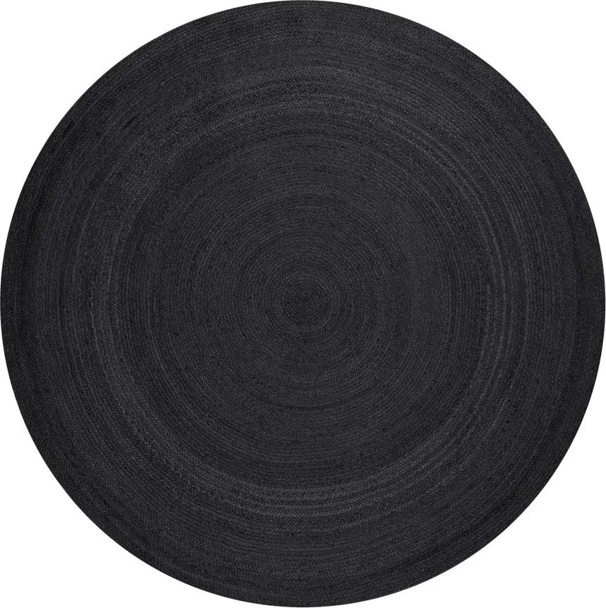 Черен двустранен ръчно изработен ютен кръгъл килим ø 140 cm Braided – Hanse Home