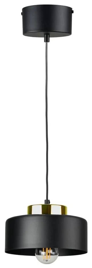 Полилей с кабел IGNIA 1xE27/60W/230V черен/златист