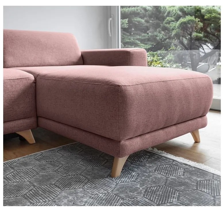 Розов разтегателен/с място за съхранение ъглов диван Classy Sophie – Miuform