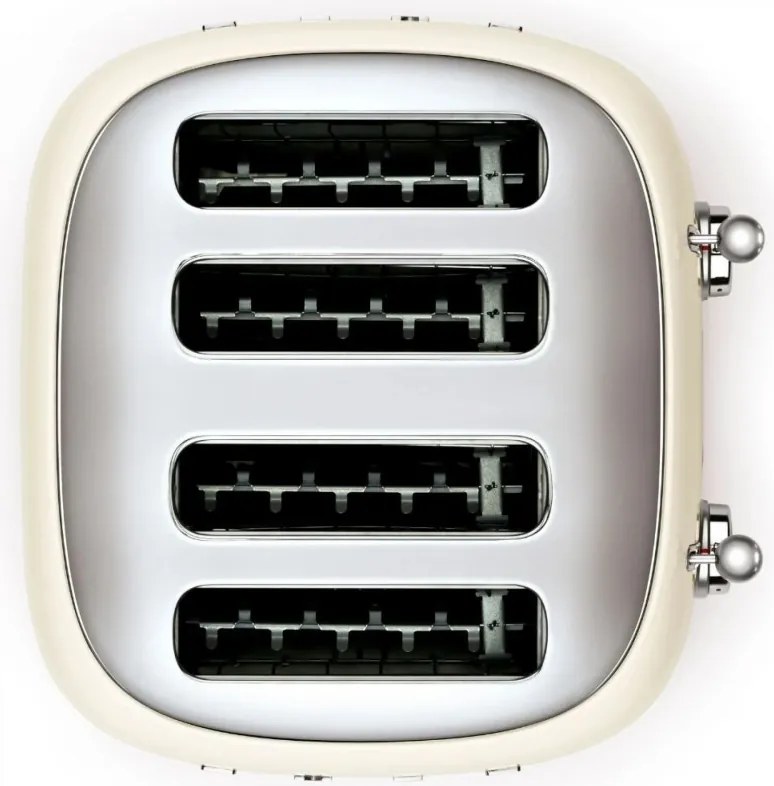 Тостер за хляб SMEG 50's Style TSF03CREU, 2000W, 4 филии, 6 нива, Тавичка за трохи, Вграден кабел, Неръждаема стомана, Кремав