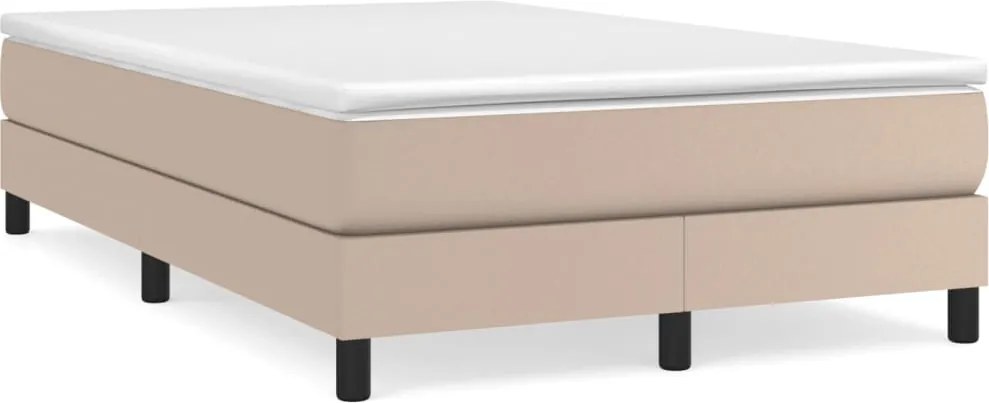 3120693 vidaXL Рамка за легло с пружини, капучино, 120x200 см, изкуствена кожа