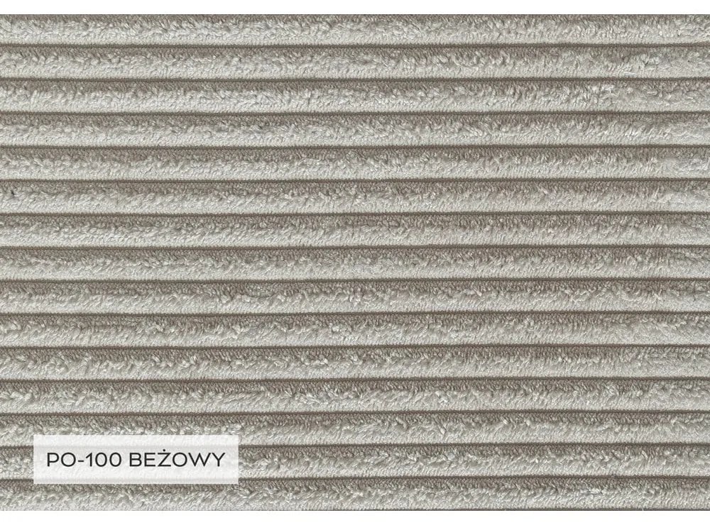 Бял разтегателен ъглов диван от рипсено кадифе (ляв ъгъл) Brave Dave – Miuform