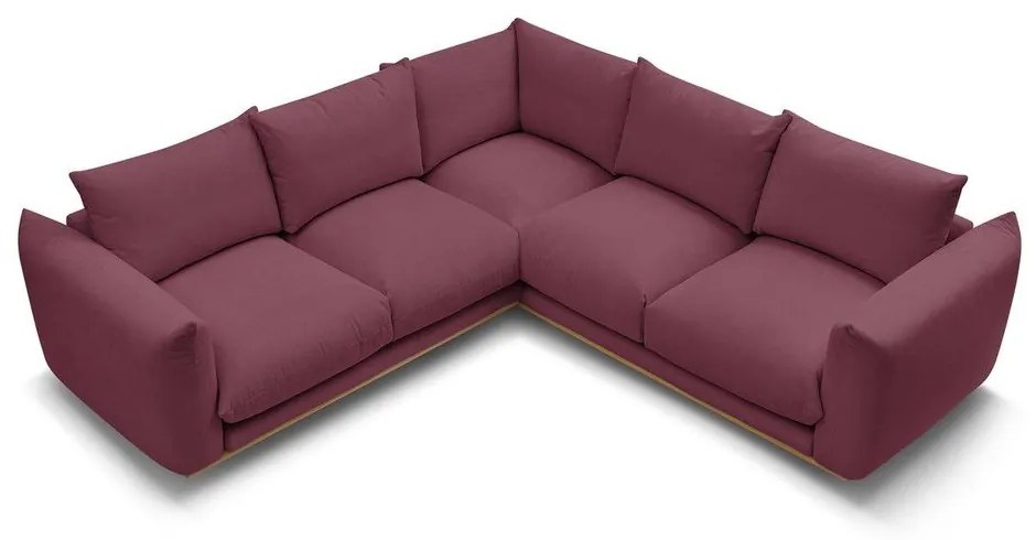 Ъглов диван в цвят бордо Ernest – Bobochic Paris