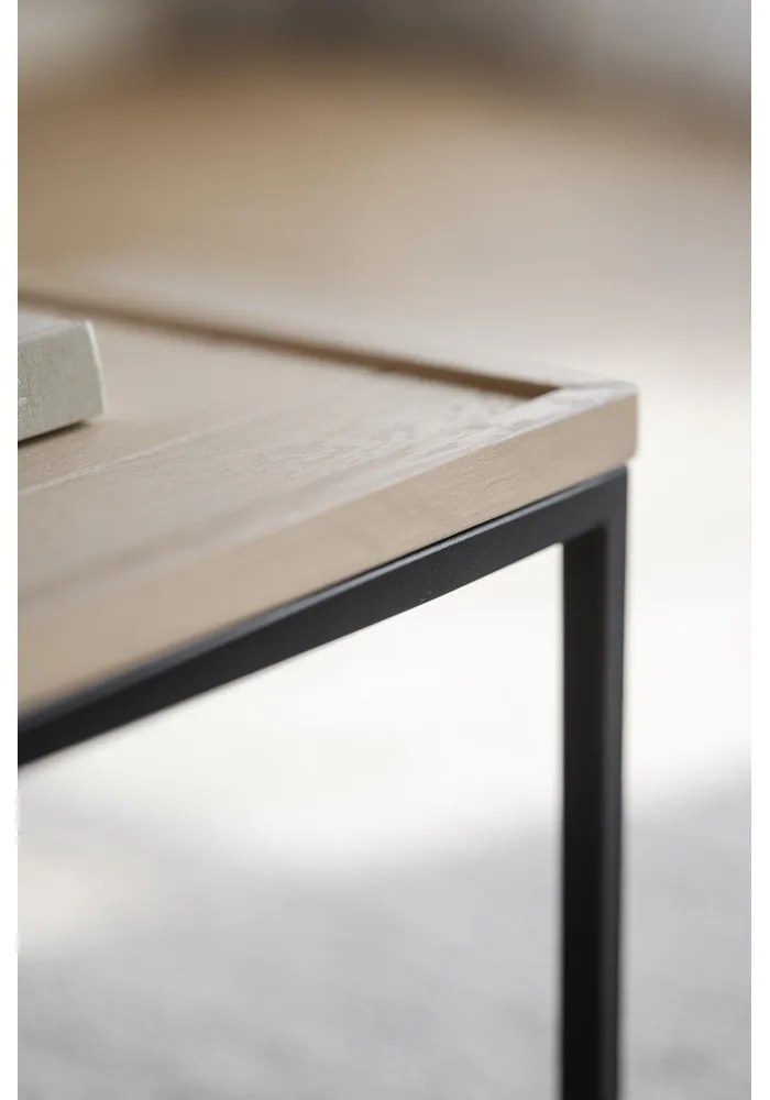 Масичка за кафе с дъбова дървена плоскост в естествен цвят ø 80 cm Deerfield – Rowico