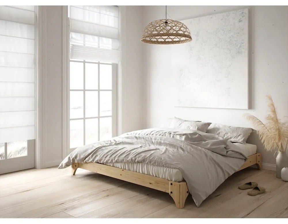 Двойно легло от борова дървесина с решетка 160x200 cm Elan - Karup Design