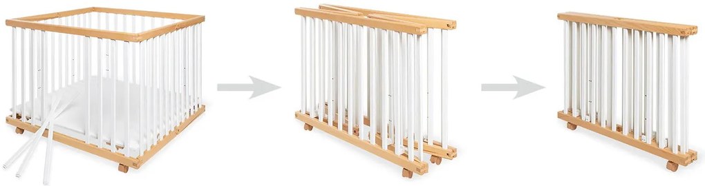 Детска кошара Lexus - Естествена - Бяла