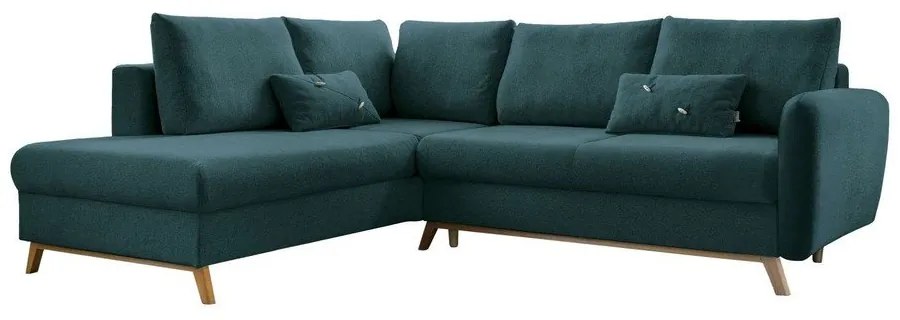 Тюркоазен ъглов разтегателен диван ляв ъгъл, Scandic Lagom - Miuform