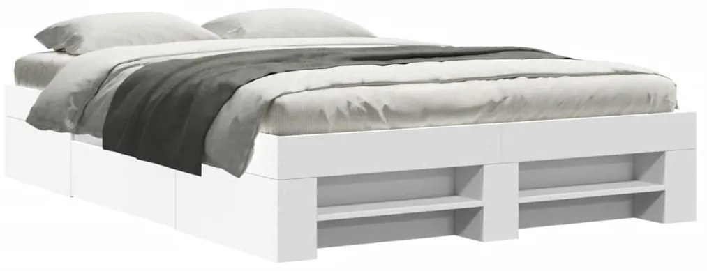 3295506 vidaXL Рамка за легло, бяла, 75x190 см, масивно дърво
