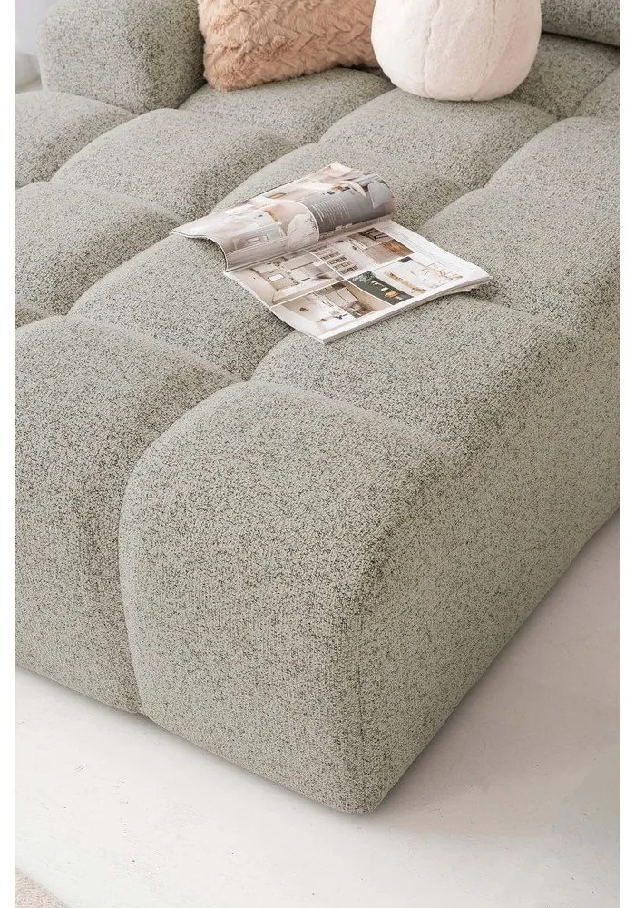 Светлокафяв разтегателен модулен ъглов диван с място за съхранение (ляв ъгъл) Lulu – Miuform