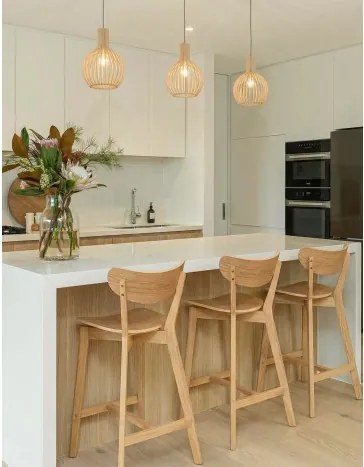 РОКСИ Естествен дъб - ДЪРВЕН ХОКЕР БАР СТОЛ 95 cm ЗА КУХНЯ ХОЛ РЕСТОРАНТ РЕТРО