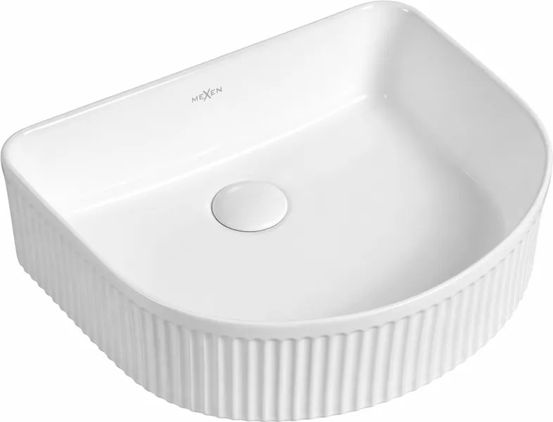 Mexen Grovo мивка за плота рифлена 40 x 35 см, бяла - 22304000