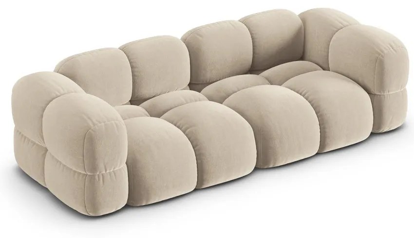Бежов кадифен диван 250 cm Loretto – Cosmopolitan Design