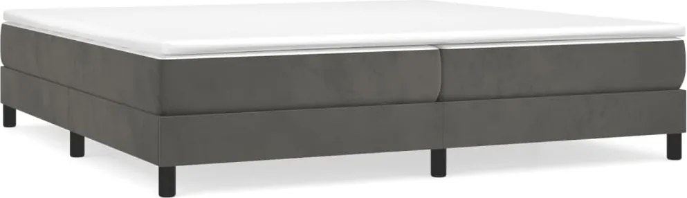 3120791 vidaXL Рамка за легло с пружини, тъмносива, 200x200 см, кадифе