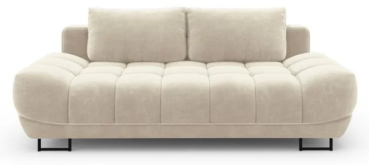 Бежов триместен разтегателен диван с кадифена тапицерия Cirrus - Windsor & Co Sofas