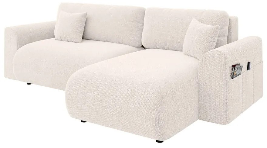 Бял разтегателен ъглов диван (променлив) Lorine – Ropez