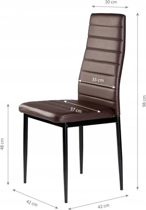 Комплект от 4 елегантни стола в кафяво с непреходен дизайн