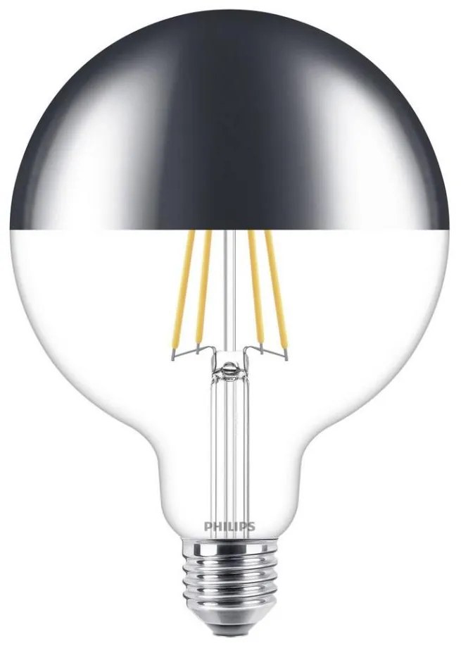 LED Димируема крушка с огледална сферична капачка Philips G125 E27/7,2W/230V 2700K