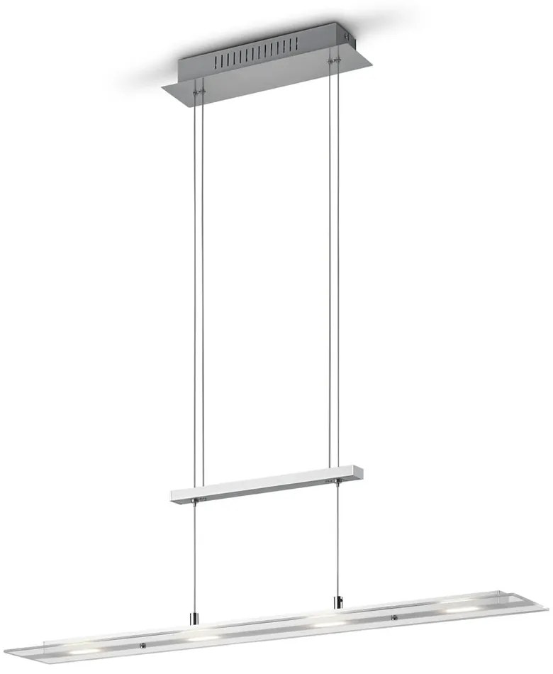 Сиво LED висящо осветително тяло със стъклен абажур Milos - Trio