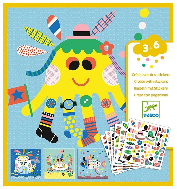 Djeco - Създай със стикери Морски обитатели ST1