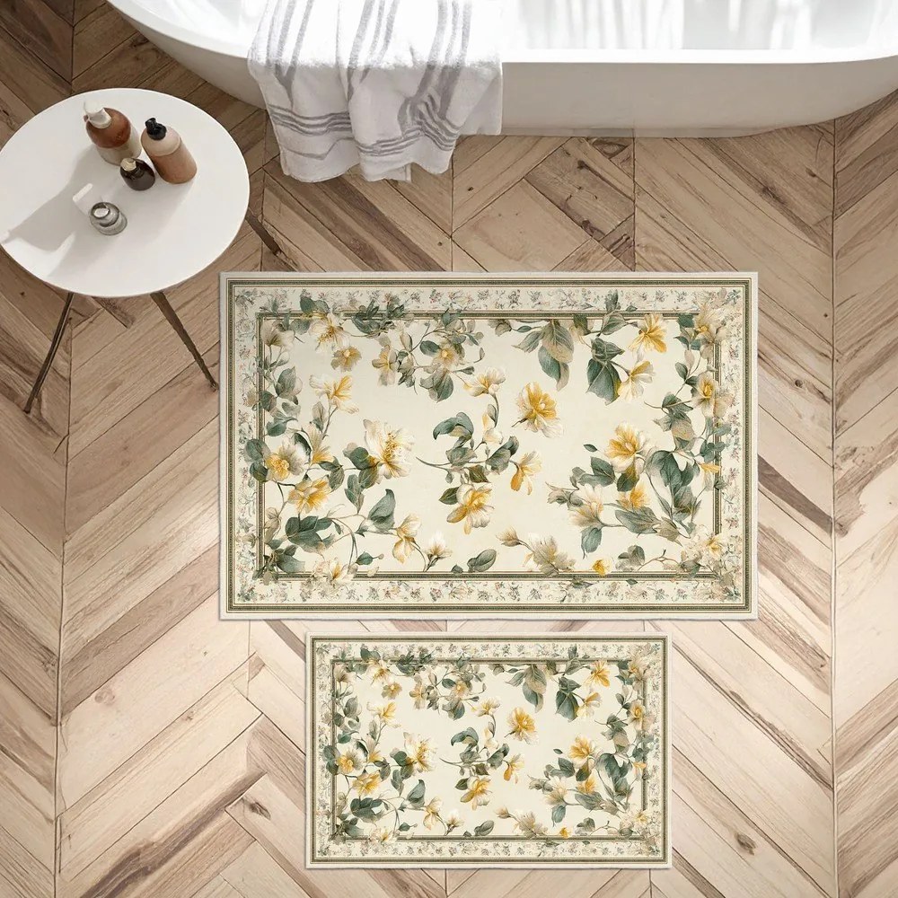 Бежови килими за баня в комплект 2 бр. 60x100 cm – Foutastic