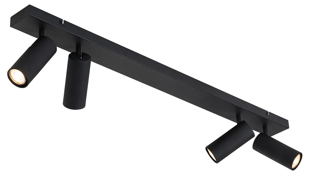 Интелигентен таванен прожектор черен 4-светлини регулируем вкл. 4 Wifi GU10 50mm - Renna