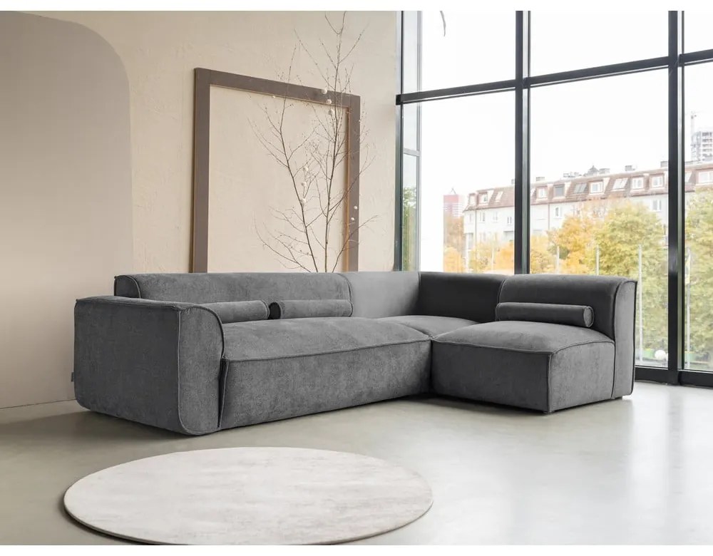 Сив ъглов диван (десен ъгъл) Flex Felix – Miuform