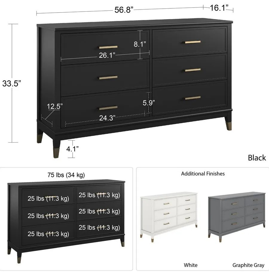 Черен скрин , 144 x 85 cm Westerleigh - CosmoLiving by Cosmopolitan