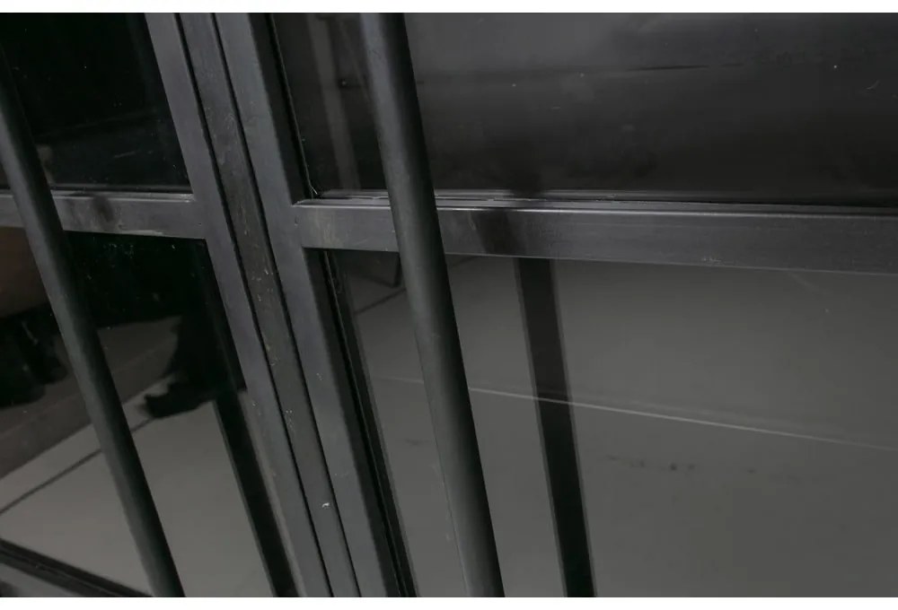 Черна метална витрина 99x170x44 cm Exhibit – WOOOD