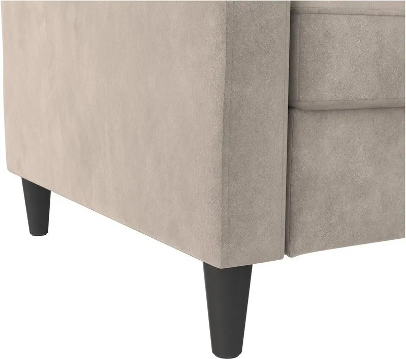 Бежов кадифен диван 203 cm Hartford – Støraa