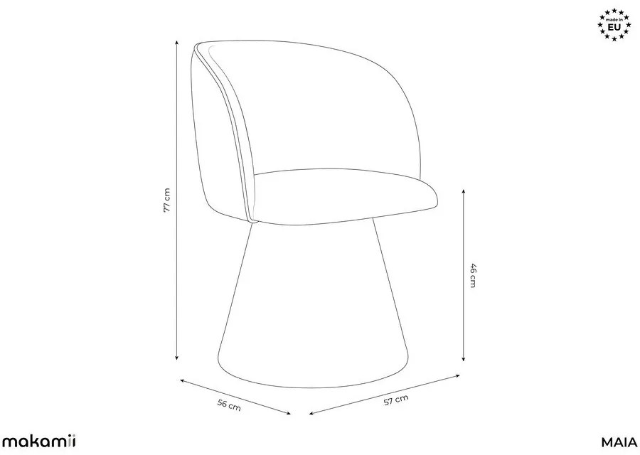 Син тапициран трапезен стол Maia – Makamii