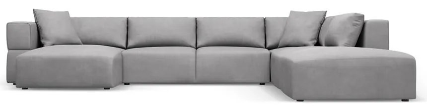 Светлосив ъглов U-образен диван, десен ъгъл Esther – Milo Casa