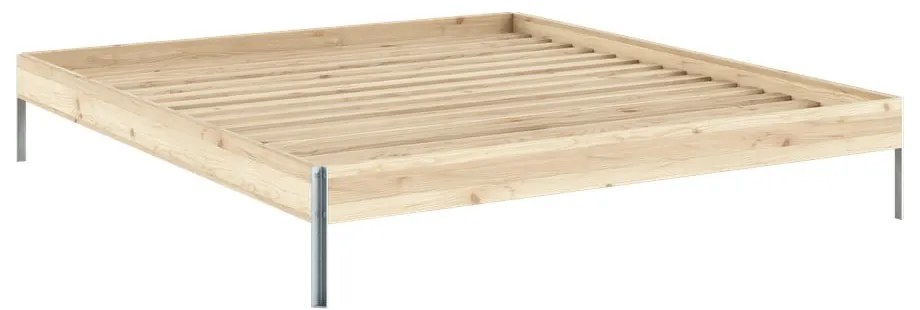 Двойно легло от масивен бор с включена подматрачна рамка в естествен цвят 180x200 cm Core – Karup Design