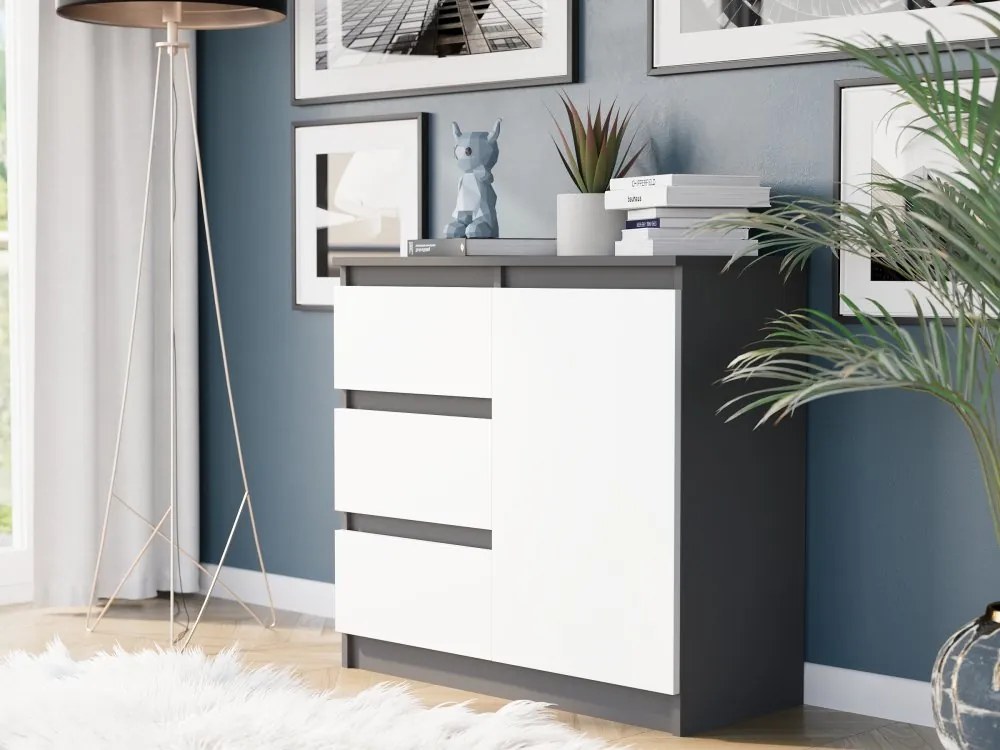 Комод R-80-S3 с чекмеджета 80 см - различни цветови варианти антрацит микс артисън