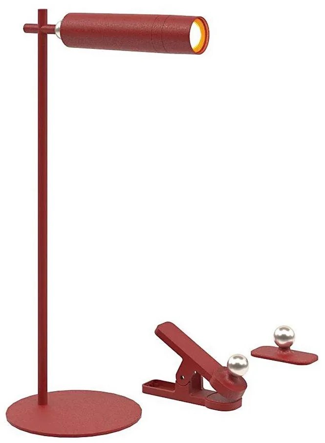 LED регулируема магнитна настолна лампа LED/3W/5V 4000K 1500 mAh червена