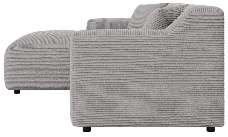 Светлосив ъглов диван от рипсено кадифе (ляв ъгъл) Martin – Ropez