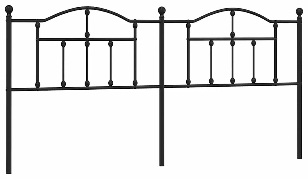 353476 vidaXL Метална резервна табла за легло, черна, 193 см