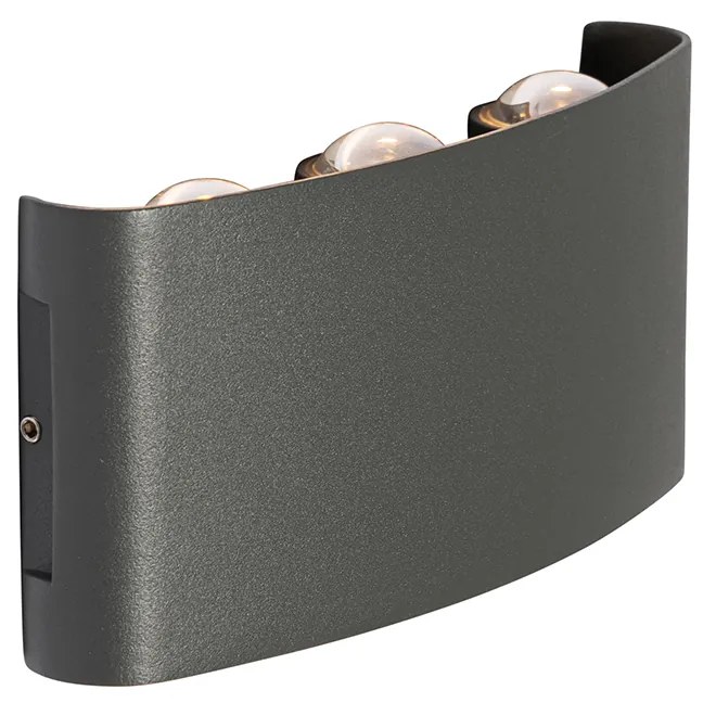 Външна стенна лампа тъмно сива с LED 6-светлина IP54 - Silly