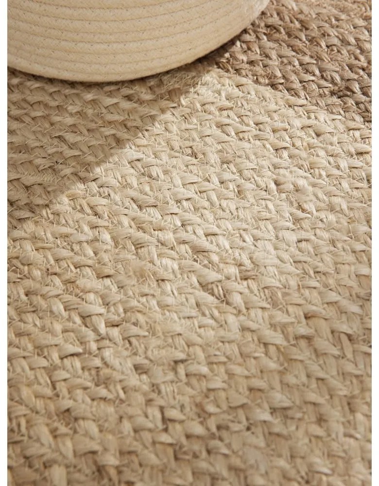 Двустранен ръчно изработен ютен кръгъл килим в сиво-бежов цвят ø 100 cm Jutta Greige – Hanse Home