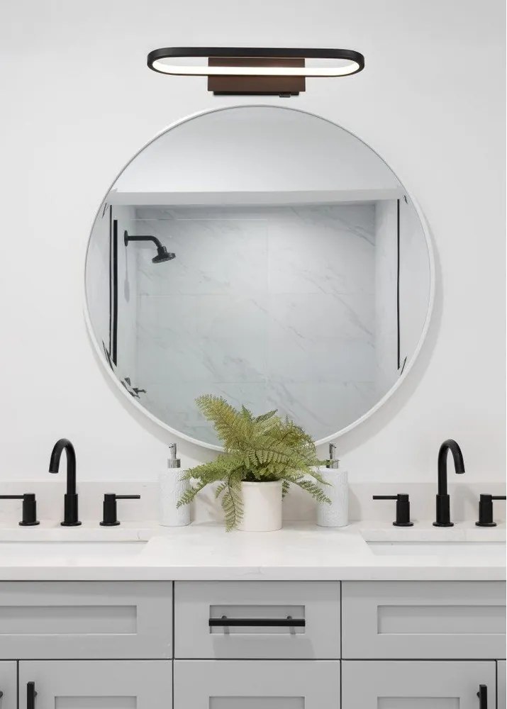 Матово черно LED осветление за стена (дължина 40 см) Gianni - Trio