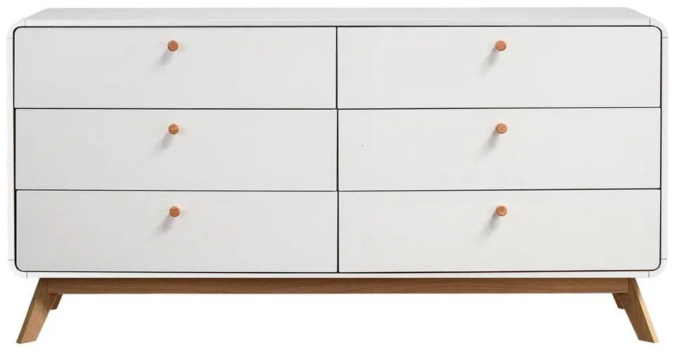 Бял нисък скрин 150x74 cm Caitlin – Støraa