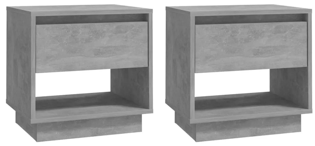 809521 vidaXL Нощни шкафчета, 2 бр, бетонно сив, 45x34x44 см, инженерно дърво