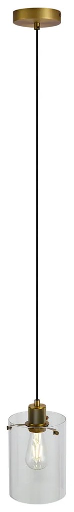 Дизайнерска висяща лампа бронз с прозрачно стъкло - Domo