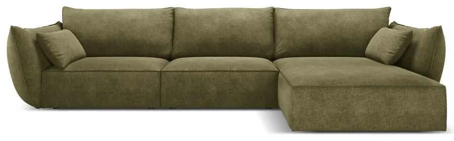 Зелен ъглов диван (десен ъгъл) Vanda - Mazzini Sofas