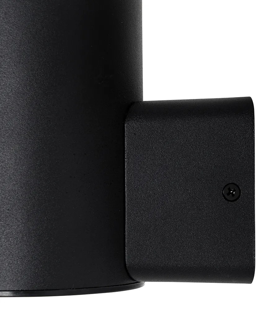 Външна стенна лампа черна с опалово стъкло с датчик за движение - Huma