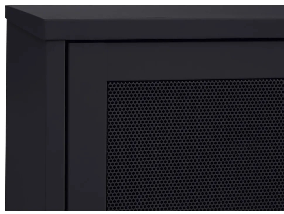 Черна метална маса за телевизор 160x55x45 cm Veep – Unique Furniture