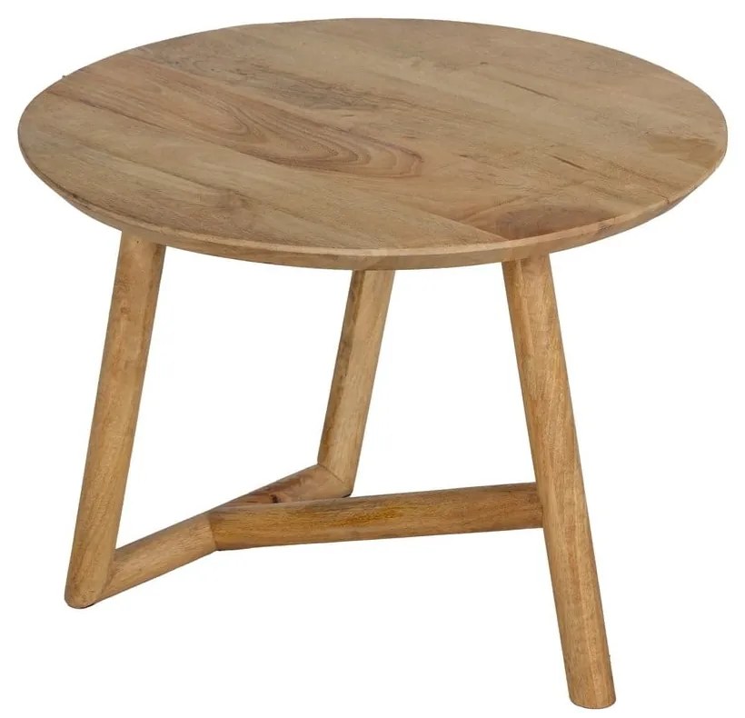 Кръгла масичка за кафе от масивно манго в естествен цвят ø 60 cm Mao – Ixia