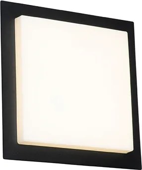 Модерен плафон черен квадрат с LED IP44 - Lys