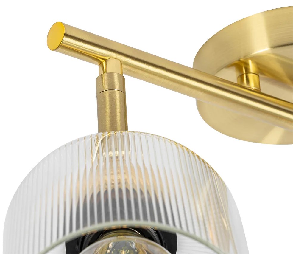 Таванен прожектор златен със стъкло 2-светлина регулируем - Laura