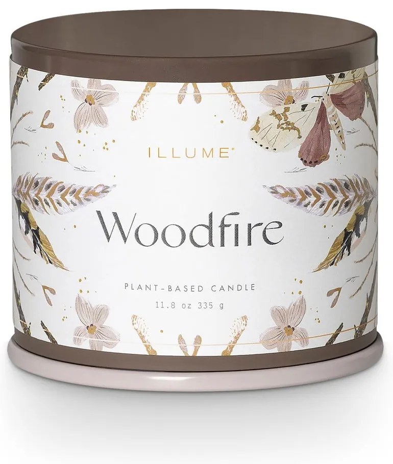 Ароматна свещ от соев восък с време на горене 50 часа Woodfire – ILLUME x Bloomingville